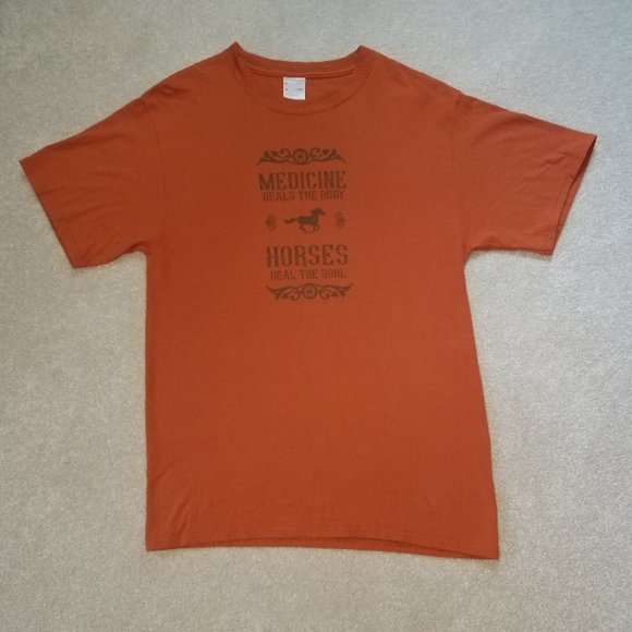 Port & Company Tee Shirt - Equine Motif - Picture 1 of 7